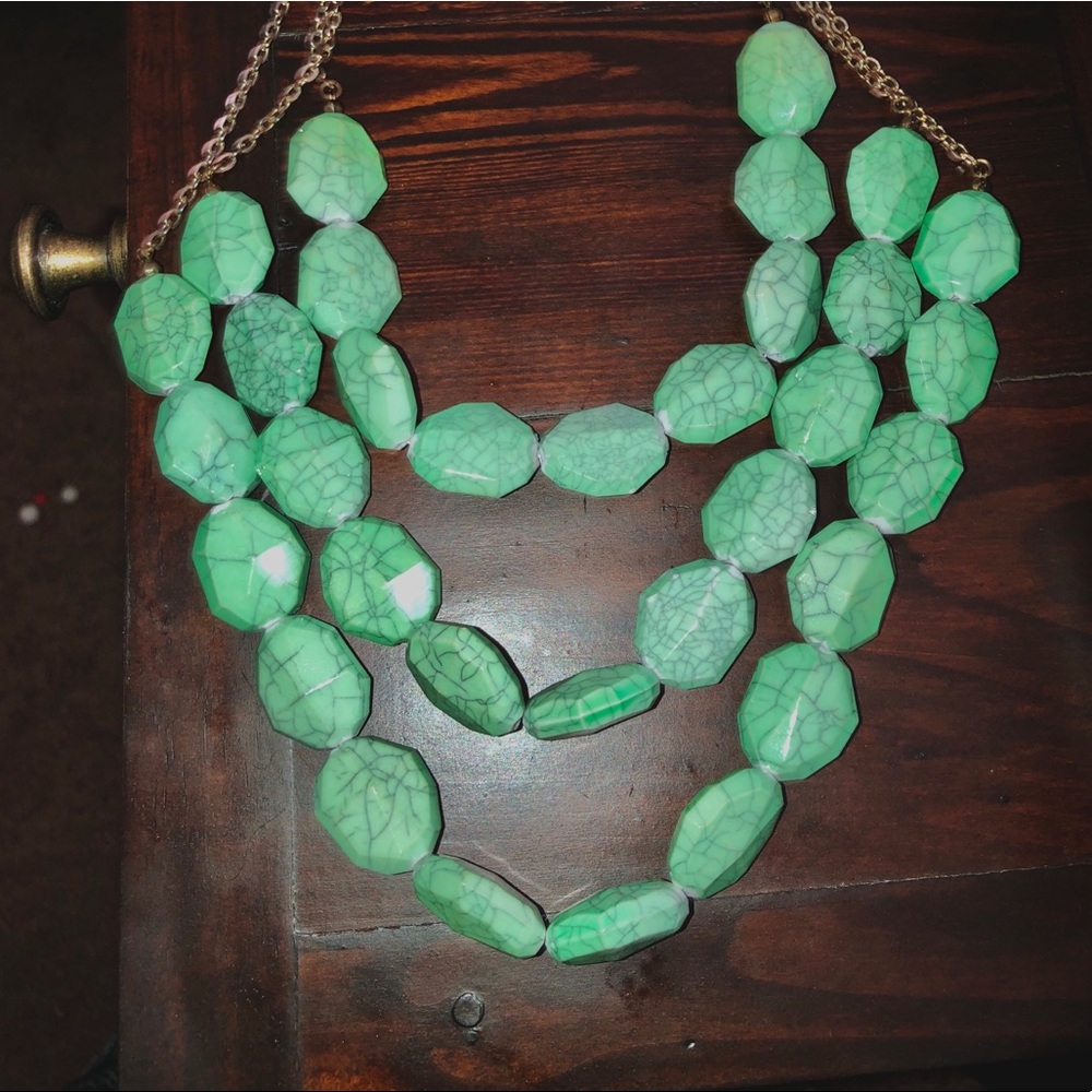 Jade colored stone necklace
